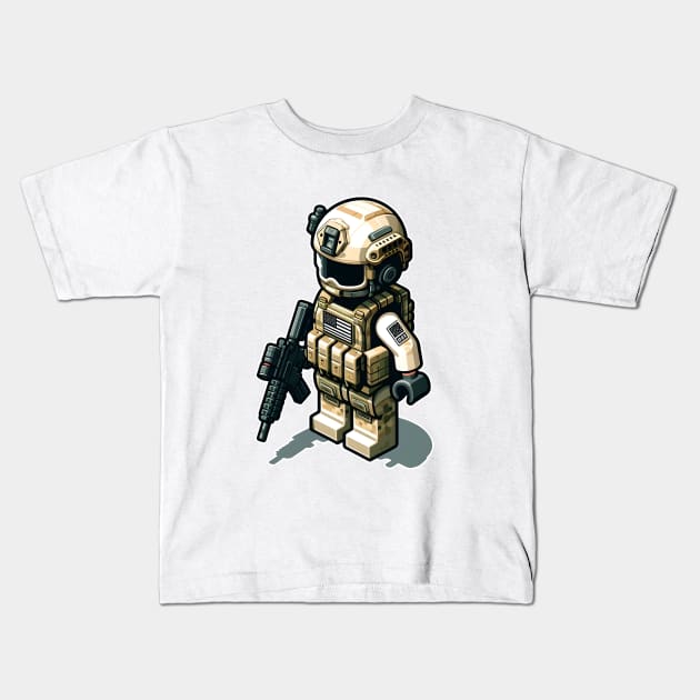 Tactical LEGO Kids T-Shirt by Rawlifegraphic